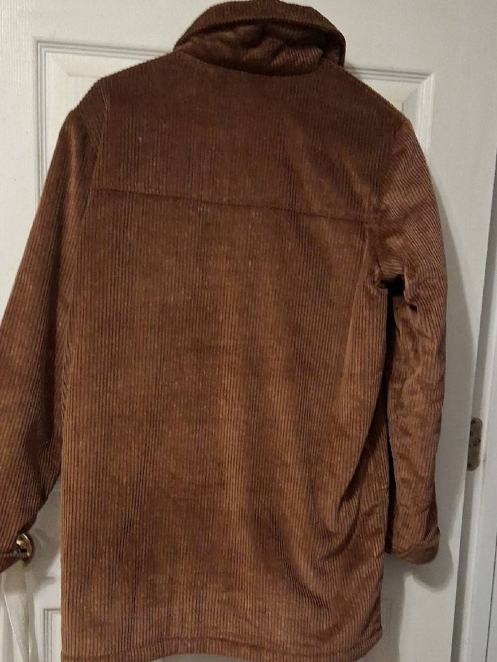 Women's Brown Corduroy Button-Front Coat - Picture 3 of 3